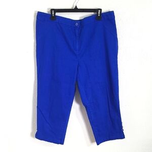 A' La Carte Royal Blue Capri Pants with Beads at the Bottom, Size 16